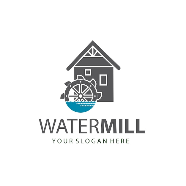 illustration of water mill