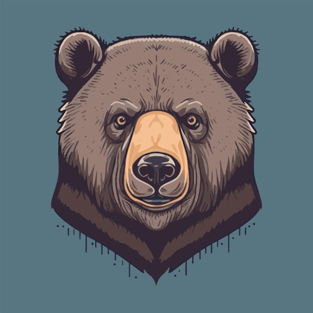 Illustration of Wild Bear Head Logo concept for Mascot Icon or Poster