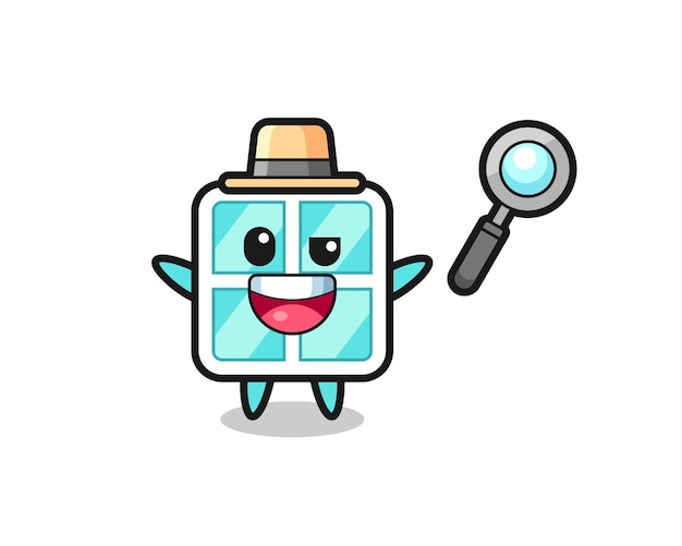 Illustration of the window mascot as a detective who manages to solve a case