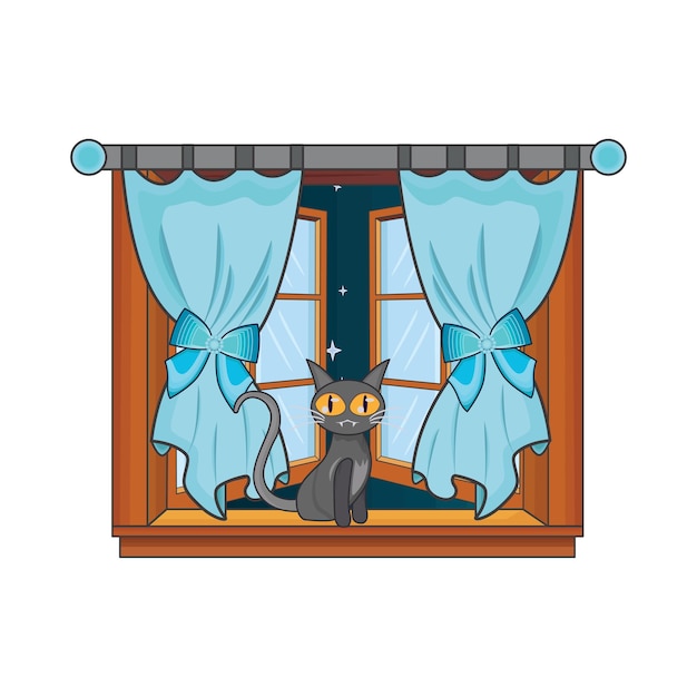 Vector illustration of window