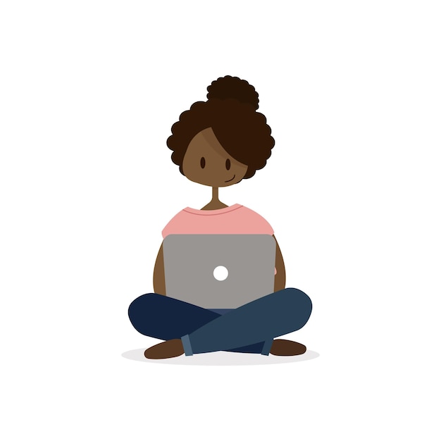 An illustration with a African American freelancer