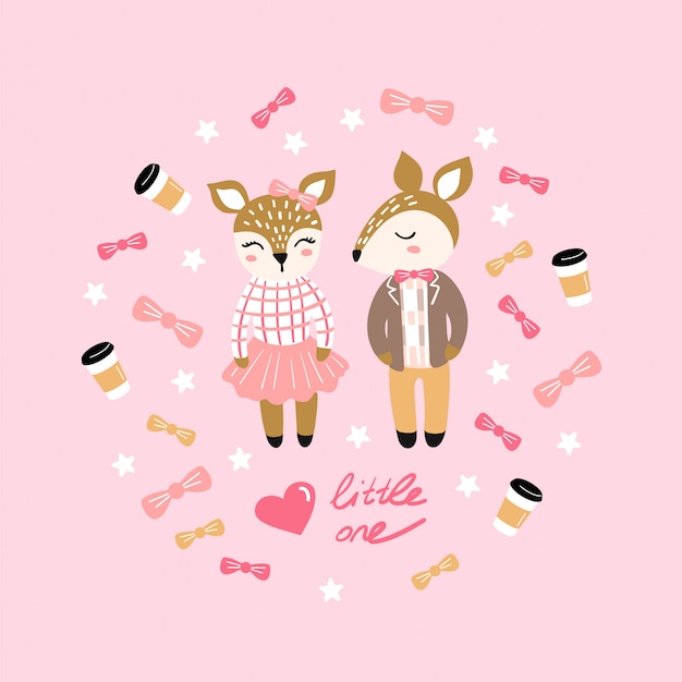 Illustration with cute chipmunk. Love, couple.