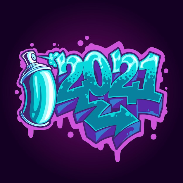 illustration with graffiti style