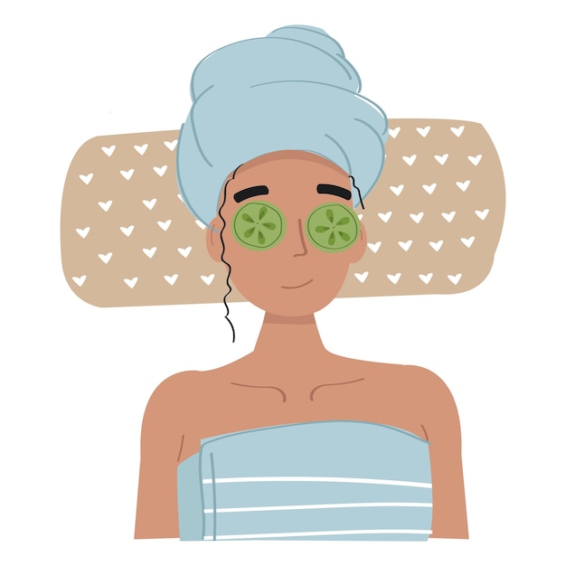 An illustration of a woman getting Spa treatment