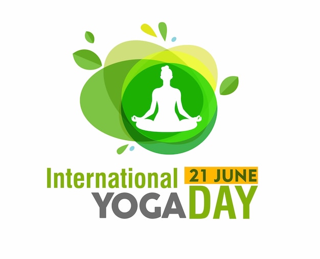 illustration of woman for international yoga day web banner EPS10 vector