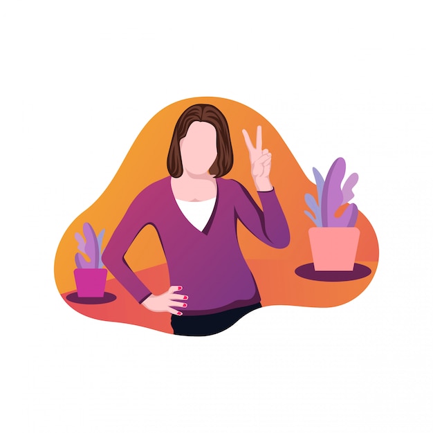 illustration of a woman's hand day vector