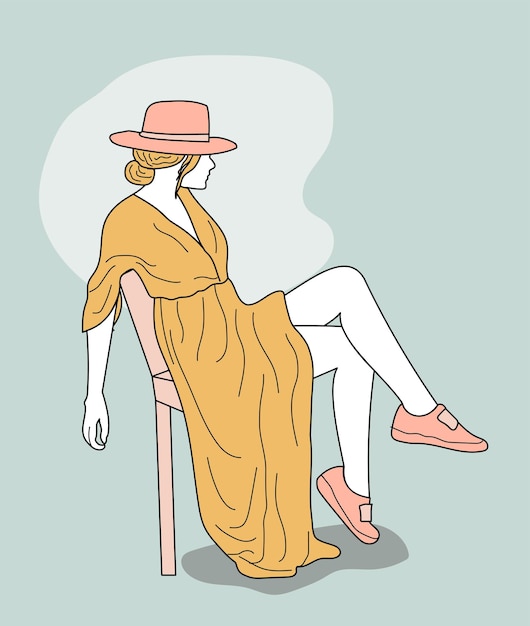 illustration of woman in summer.