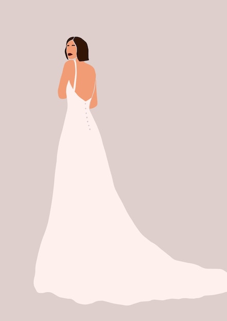 Illustration of woman in a wedding dress