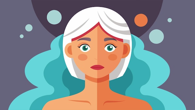 An illustration of a womans face first looking tired and aged and then looking refreshed and