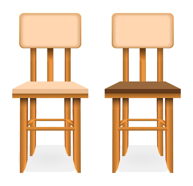 illustration of wooden chair detailed isolated.