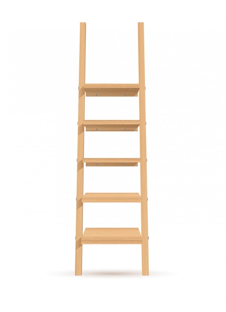 Illustration Wooden Ladder-Shelves