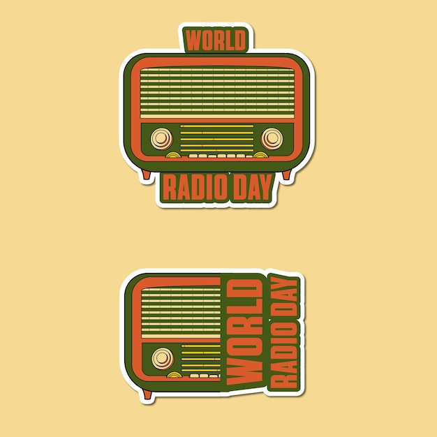 Illustration of world radio day vintage style vector design