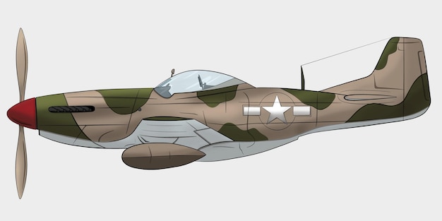 Vector illustration of ww2 plane vector