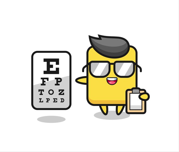 Illustration of yellow card mascot as an ophthalmology