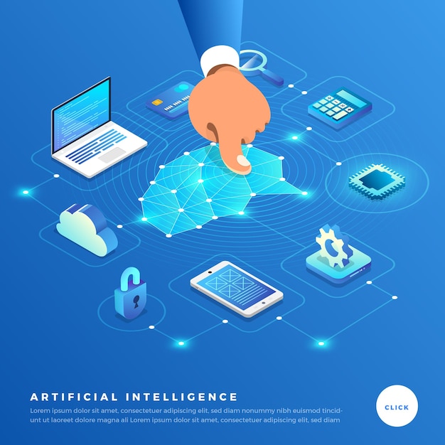 Illustrations concept  artificial intelligence AI