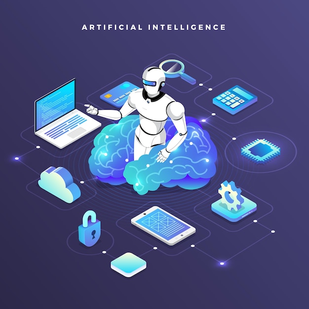 Illustrations concept  artificial intelligence AI