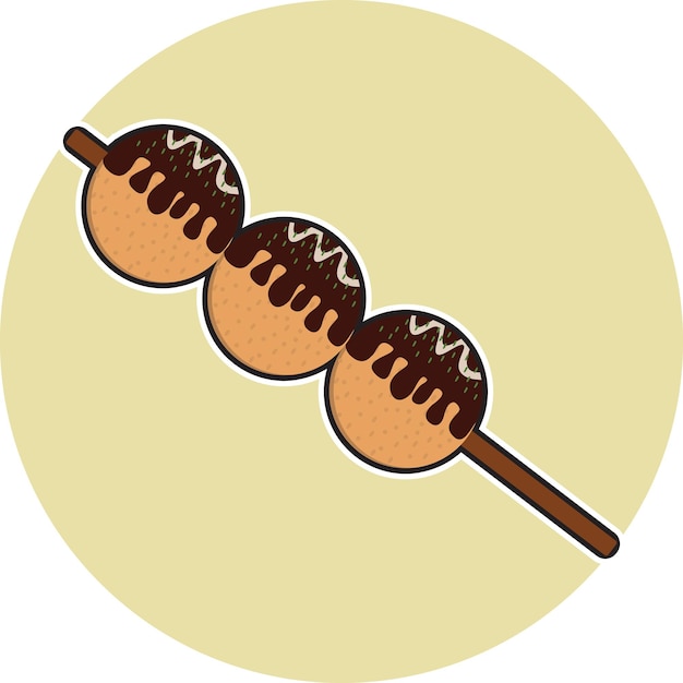 Vector illustrations for japanese food takoyaki or dango can be simple icons and vectors