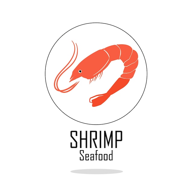 Illustrations Shrimp Orange Logotype on White Background