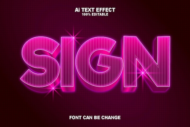 Illustrations Sign Text Effects Style