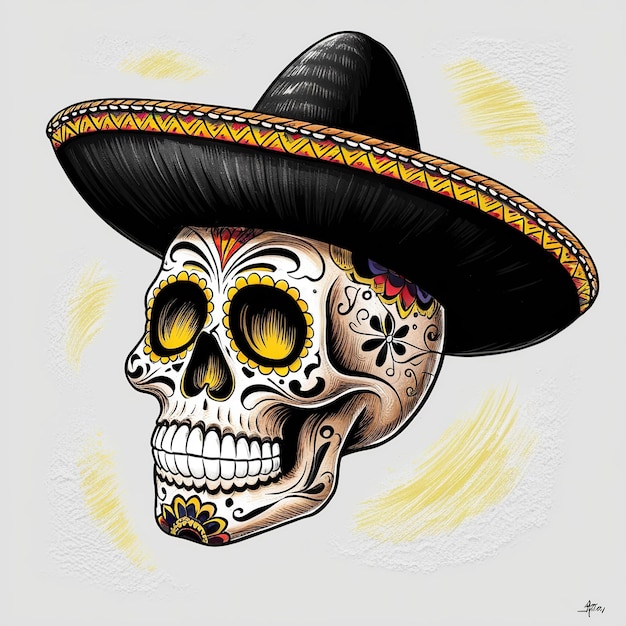 illustrations vector skull Mexican day of the dead skull tattoo