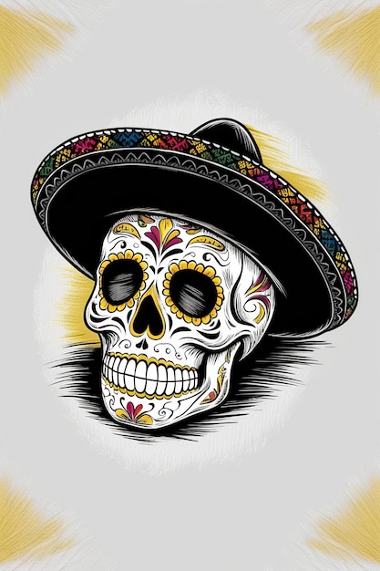 illustrations vector skull Mexican day of the dead skull tattoo