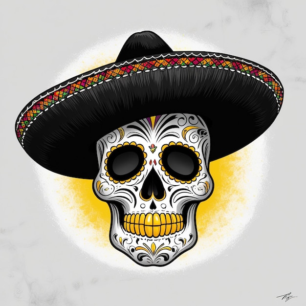 Vector illustrations vector skull mexican day of the dead skull tattoo