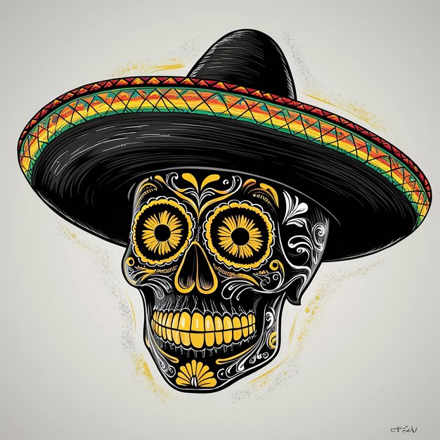 illustrations vector skull Mexican day of the dead skull tattoo