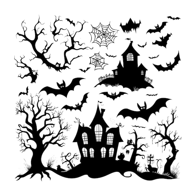 Illustrative Halloween Elements Vector Set