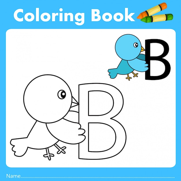 Illustrator of color book with bird animal