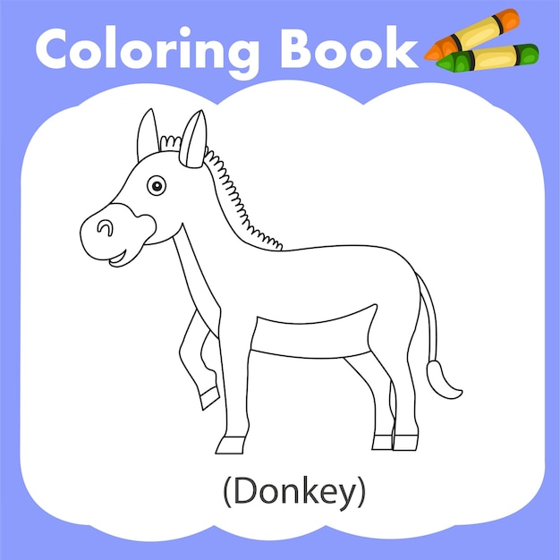 Illustrator of coloring book donkey