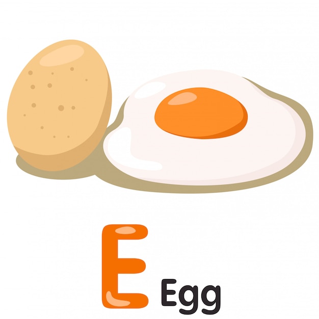 Illustrator of E font with egg