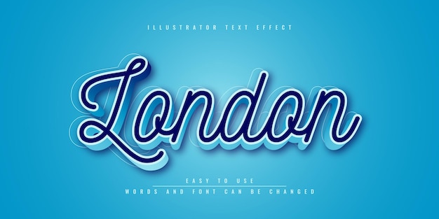 Illustrator editable text effect template design letter london