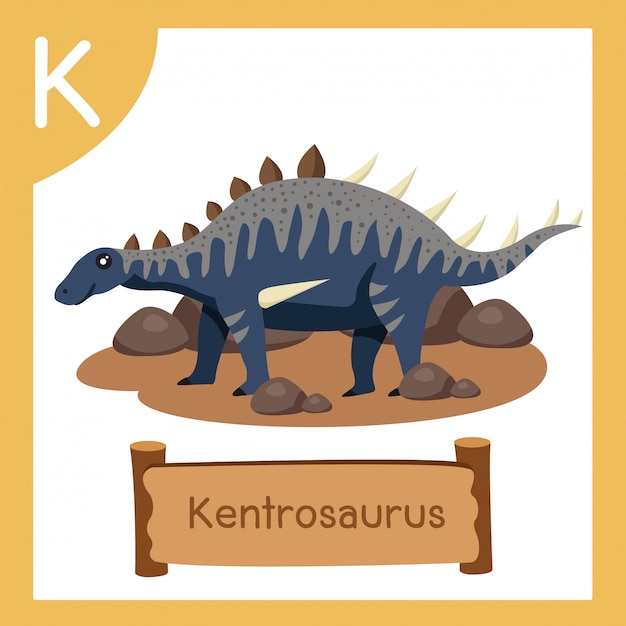 Illustrator of K for Dinosaur kentrosaurus