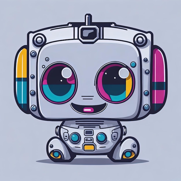 illustratortion vector Cute Funny Baby Robot