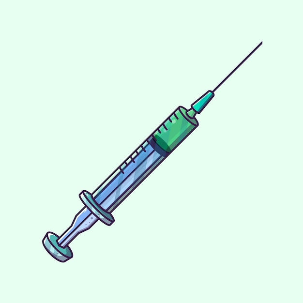 illutration of syringe with cartoon style