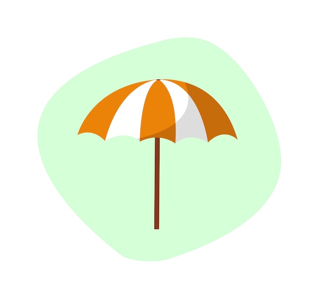 Image of a beach umbrella on a colored background Vector illustration