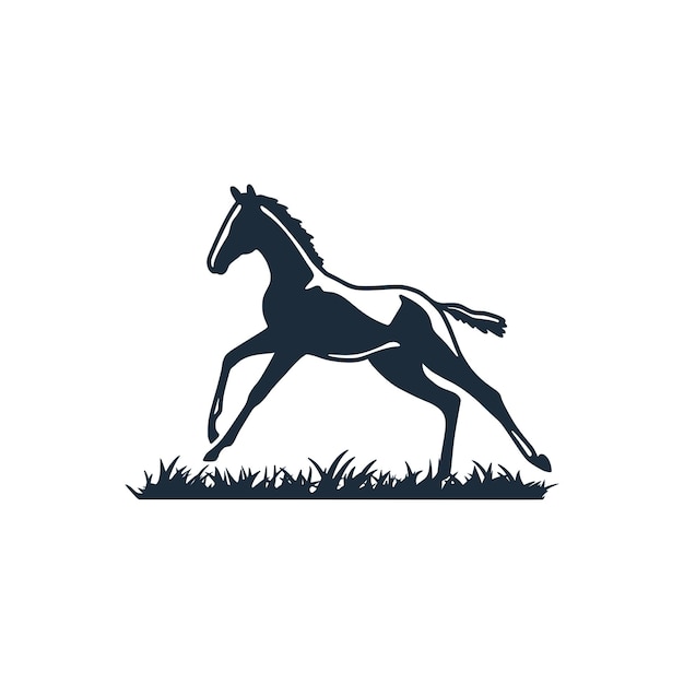 Image of a galloping foal in a contour light design for the logo