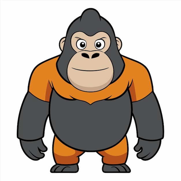 an image of a gorilla wearing an orange shirt