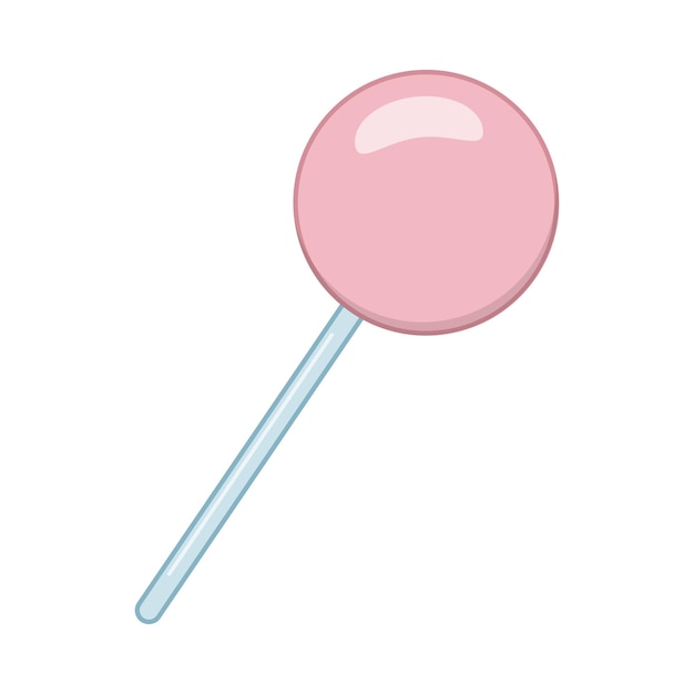 Image of a pink lollipop flat cartoon style