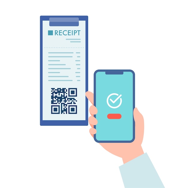 Image of reading QR on receipt