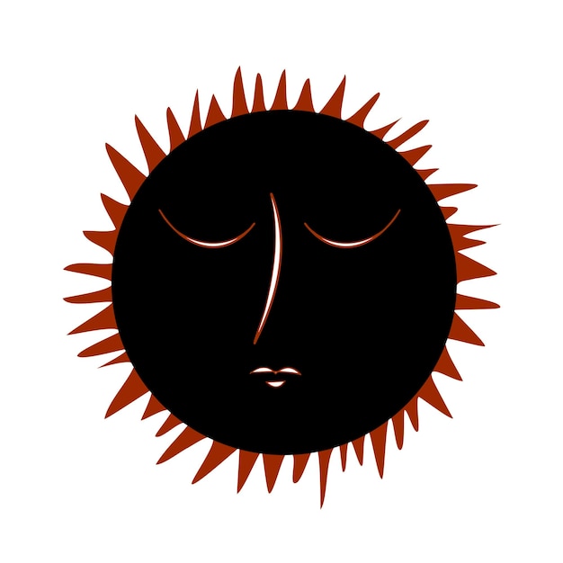 Image of the sun in the style of medieval engravings vector illustration