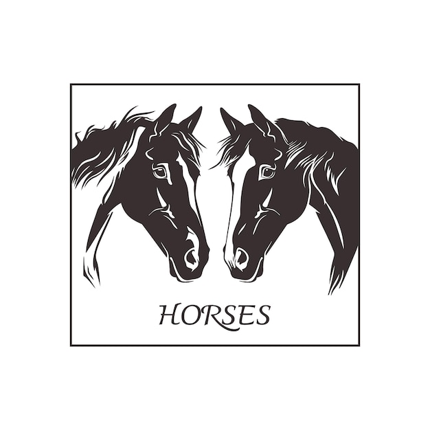 Image of two horses in graphic style