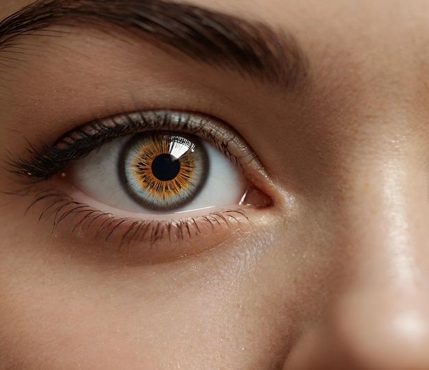 Image of woman wearing contact lenses contact lenses on eyes