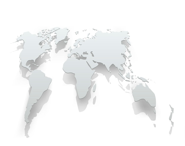 Vector image of world map paper