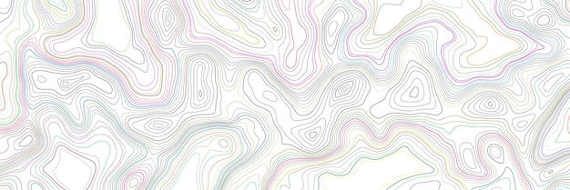 Imitation of a geographical map contour lines multicolor vector background