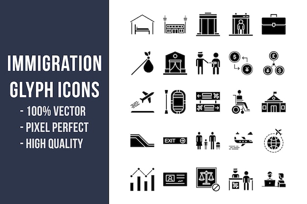 Immigration Glyph Icons