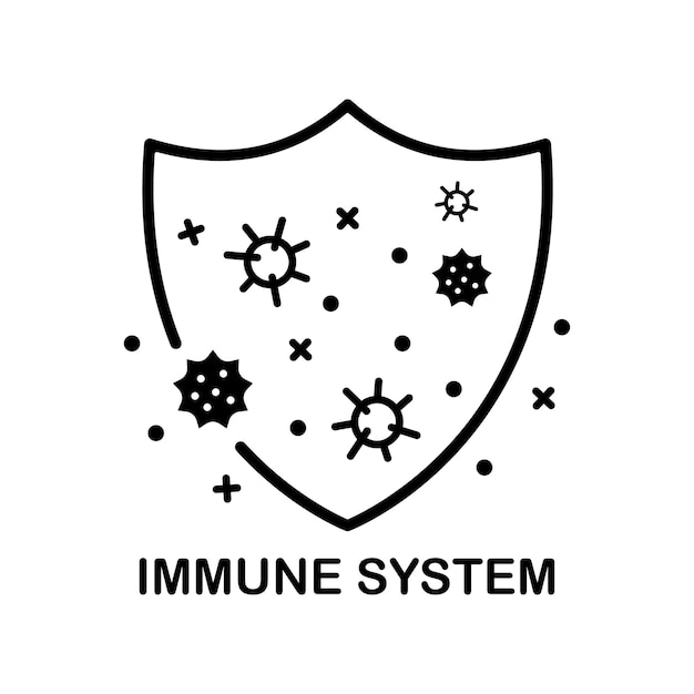 Immune system Line icon black immunity Vector icon