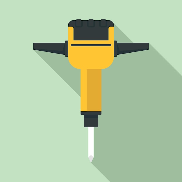 Impact rock drill icon Flat illustration of impact rock drill vector icon for web design