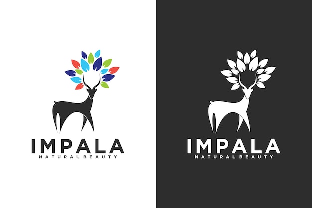 Impala logo with leaf logo inspiration for your business