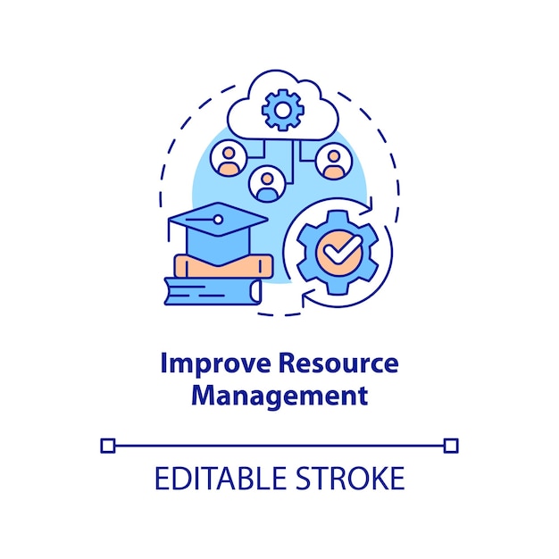 Improve resource management concept icon